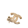 Chanel CC Gold Plated Strass Clover Leaf Pin Brooch Secondhand