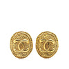 Chanel Gold Plated CC Clip On Earrings Secondhand