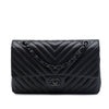 Chanel Medium Classic Chevron Lambskin So Black Double Flap Secondhand
