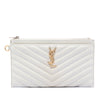 Saint Laurent Grain De Poudre Chevron Monogram Clutch Secondhand
