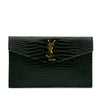 Saint Laurent Croc Embossed Leather Uptown Pouch Secondhand