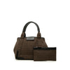 Secondhand Balenciaga Wool Houndstooth Navy Cabas Tote S