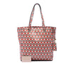 Miu Miu Leather Madras Floral Tote Secondhand