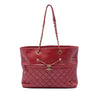 Chanel CC Quilted Calfskin Front Zip Drawstring Chain Tote Secondhand