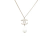 Chanel CC Brass Faux Pearl Pendant Necklace Secondhand