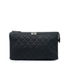Chanel Quilted Caviar Boy O Case Zip Clutch Secondhand