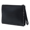 Valentino Leather Rockstud Untitled Wristlet Clutch Secondhand