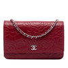 Chanel CC Embossed Lambskin Camellia Wallet On Chain Secondhand