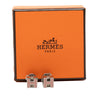 Hermès Palladium Plated Enamel Cage D H Push Back Earrings Secondhand