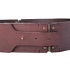 Secondhand Lanvin Vintage Brown Leather Wide Waist Belt with Antiqued Brass Buckle 