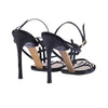 Yves Saint Laurent  Black Patent Leather YSL Logo Heeled Sandals
