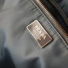 Secondhand Prada Re-Nylon Black and Blue Riveted Tote Bag