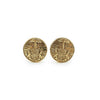 Chanel Lion Crest Shield Round Clip Earrings GP secondhand