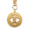 Chanel Coco Mark Round Pendant Necklace GP secondhand