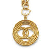 Chanel Coco Mark Round Pendant Necklace GP secondhand