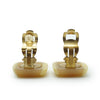 Chanel Coco Mark Bicolor Square Button Clip Earrings secondhand