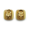 Chanel Coco Mark Bicolor Square Button Clip Earrings secondhand