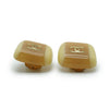 Chanel Coco Mark Bicolor Square Button Clip Earrings secondhand