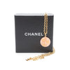 Chanel CC Logo Pearl Round Pendant Chain Necklace secondhand