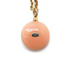 Chanel CC Logo Pearl Round Pendant Chain Necklace secondhand