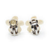 Chanel CC Logo White Flowers Clip Earrings secondhand