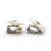 Chanel CC Logo White Flowers Clip Earrings secondhand