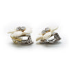 Chanel CC Logo White Flowers Clip Earrings secondhand