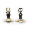 Chanel CC Logo White Flowers Clip Earrings secondhand