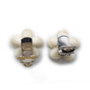 Chanel CC Logo White Flowers Clip Earrings secondhand