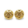 Chanel Coco Mark Matelasse Round Clip Earrings GP secondhand
