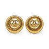 Chanel Coco Mark Cut-out Big Circle Clip Earrings GP secondhand