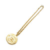 Chanel CC Logo Round Pendant Chain Necklace secondhand
