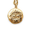 Chanel CC Logo Round Pendant Chain Necklace secondhand