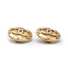 Chanel Coco Mark Chanel Paris Round Clip Earrings GP secondhand
