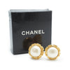 Chanel Vintage Artificial Pearl Round Clip Earrings secondhand