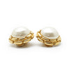 Chanel Vintage Artificial Pearl Round Clip Earrings secondhand