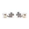 Chanel Rhinestone Four Leaf Clover Artificial Pearl Earrings secondhand