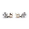 Chanel Rhinestone Four Leaf Clover Artificial Pearl Earrings secondhand