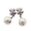 Chanel Rhinestone Four Leaf Clover Artificial Pearl Earrings secondhand