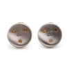 Chanel CC Logo Screw Design Silver Gold Button Clip Earrings secondhand