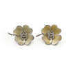 Chanel CC Rhinestone Logo Four Leaf Clover Clip Earrings secondhand
