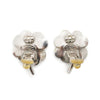 Chanel CC Rhinestone Logo Four Leaf Clover Clip Earrings secondhand