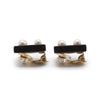 Chanel Coco Mark Pearl Square Clip Earrings secondhand