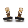 Chanel Coco Mark Pearl Square Clip Earrings secondhand