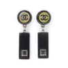 Chanel CC Logo Bicolor Pendant Earrings secondhand