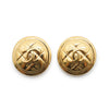 Chanel CC Logo Matelasse Button Clip Earrings GP secondhand