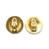 Chanel Coco Mark Filigree Round Clip Earrings GP secondhand