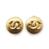 Chanel CC Logo Round Clip-On Earrings GP secondhand