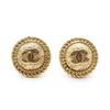 Chanel CC Logo Twisted Rope Sunburst Round Clip-On Earrings GP secondhand