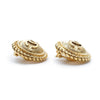 Chanel CC Logo Twisted Rope Sunburst Round Clip-On Earrings GP secondhand